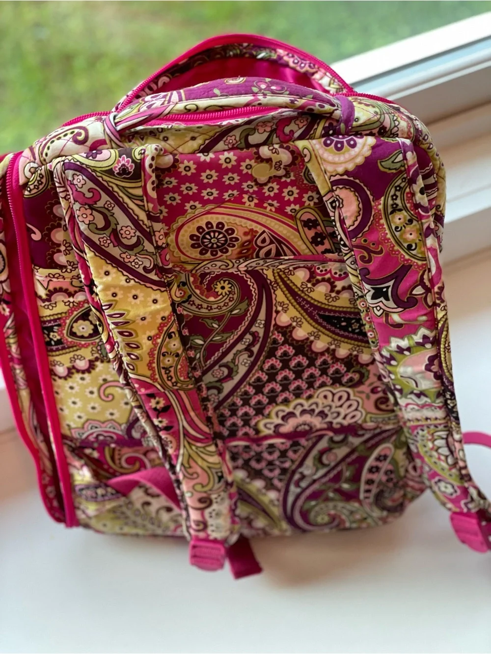 Vera Bradley Fuchsia Paisley Quilted Backpack